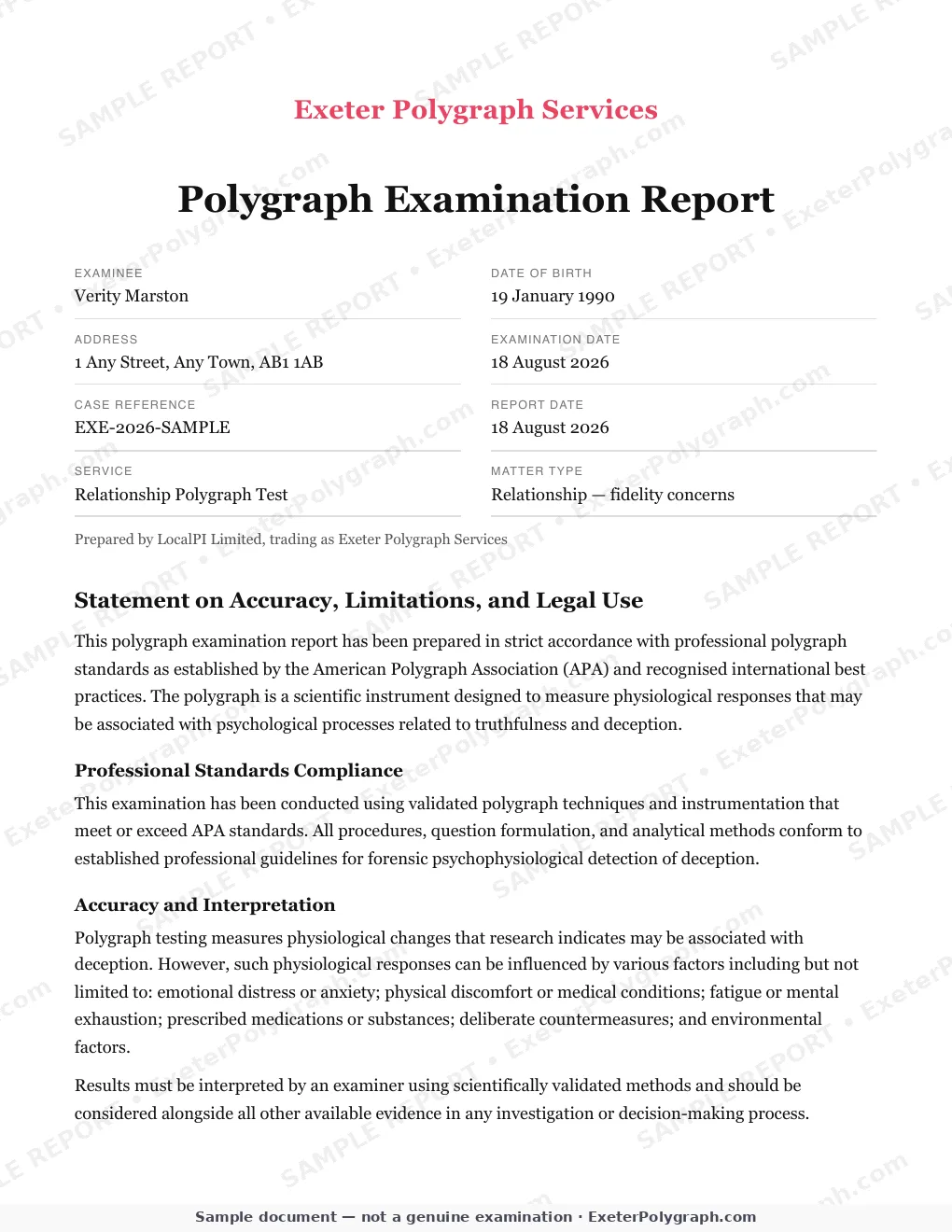 report page 1 (sample, watermarked)